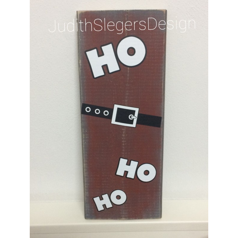 Steigerhoutbordje kerst Ho Ho Ho